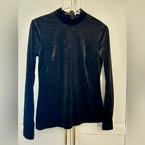 Velvet Black Croc Long Sleeve Top